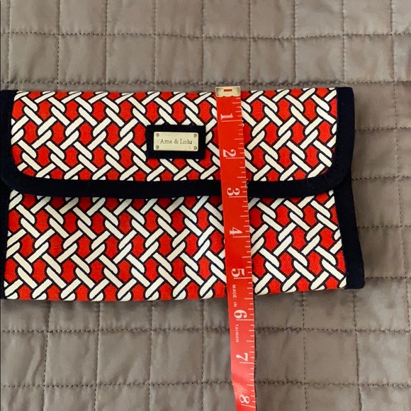 Ame & Lulu red and blue jewelry roll storage EUC - Picture 6 of 8